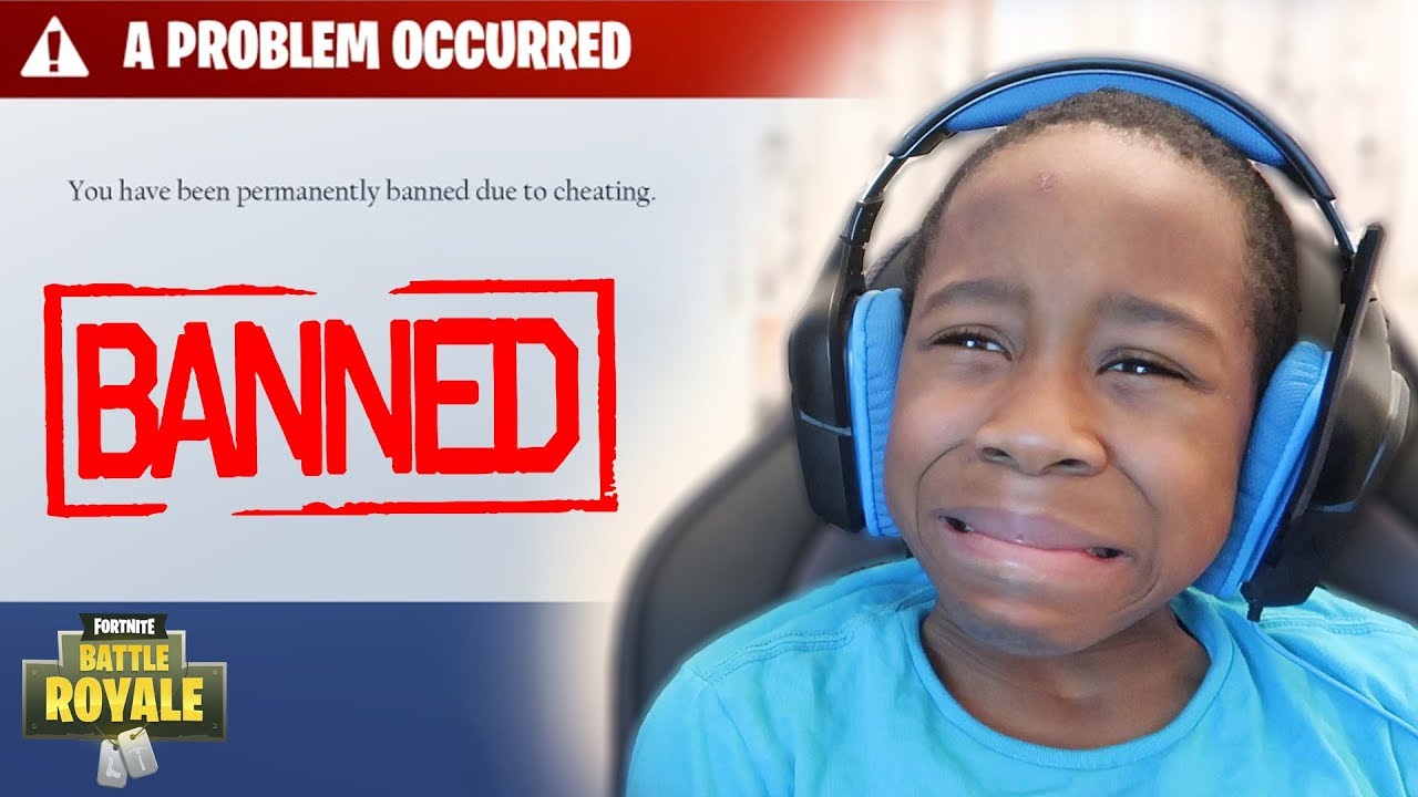 Kid gets BANNED from Fortnite..**PRANK!** (Funny Fortnite Trolling)