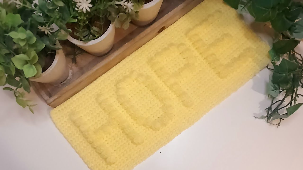 Bobblestitch crochet small word panel (HOPE)