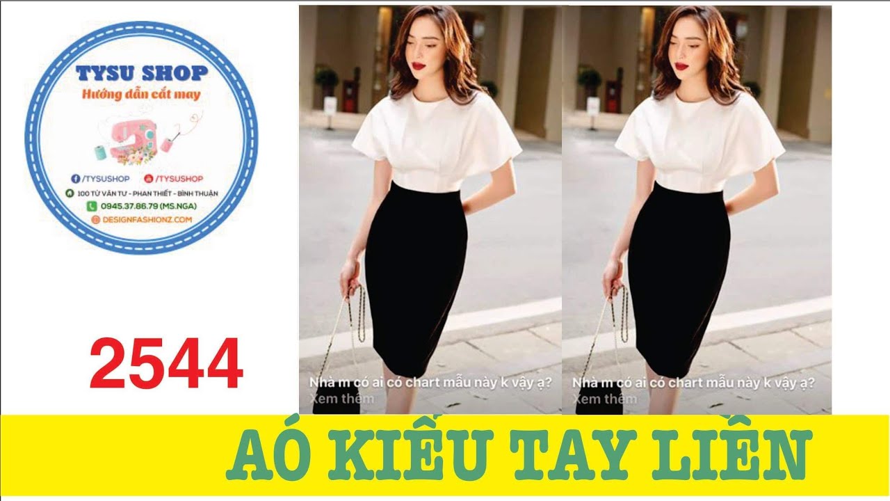 Ở Nh&agrave; Cắt May &Aacute;o Kiểu Tay Liền C&ugrave;ng Tysushop 2544