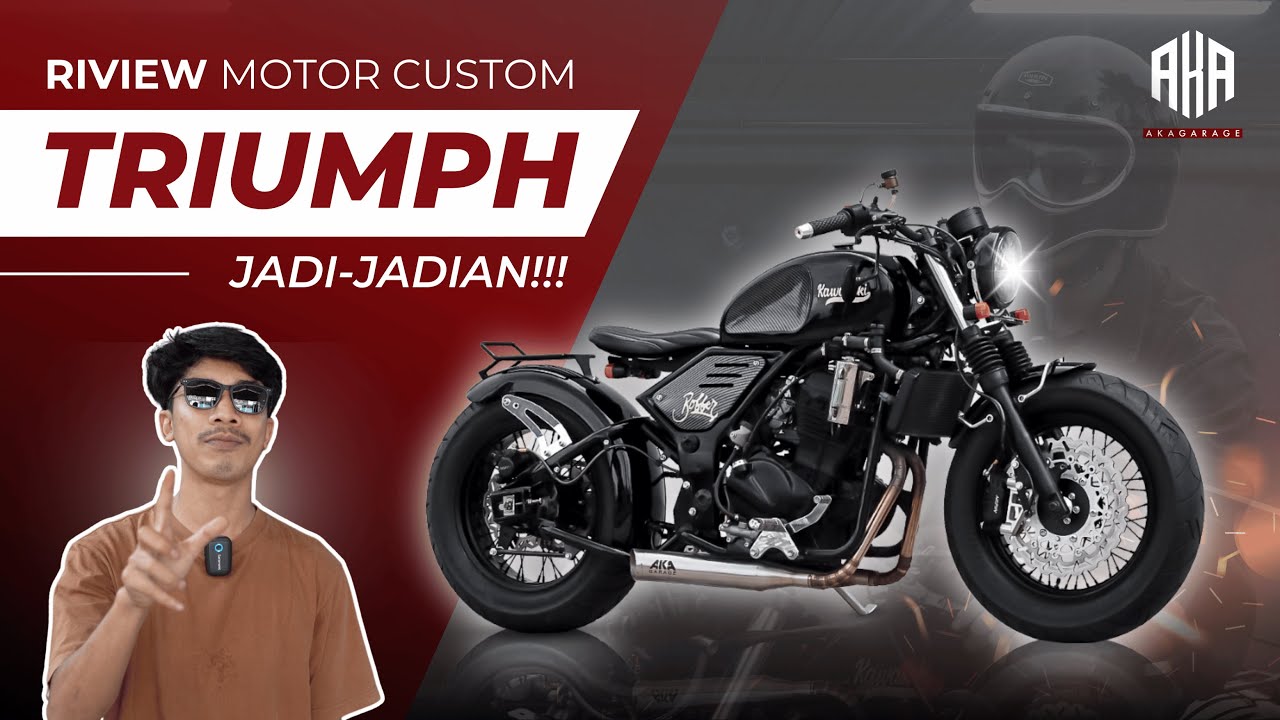 Dari basic KAWASAKI NINJA 250 ?!! jadi ala BOBBER TRIUMPH BONNEVILLE !!! || by akagarage.id