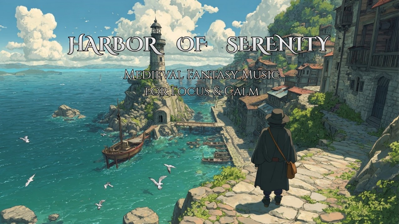 Harbor of Serenity 🌿 Medieval Fantasy Music for Study, Reading & Calm (No Vocals) | 1 Hour