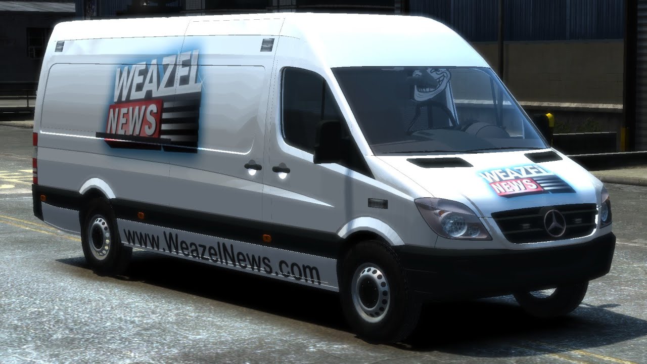 GTA IV - Mercedes Benz Sprinter Weazel News Van Crash Testing - ThunderLY