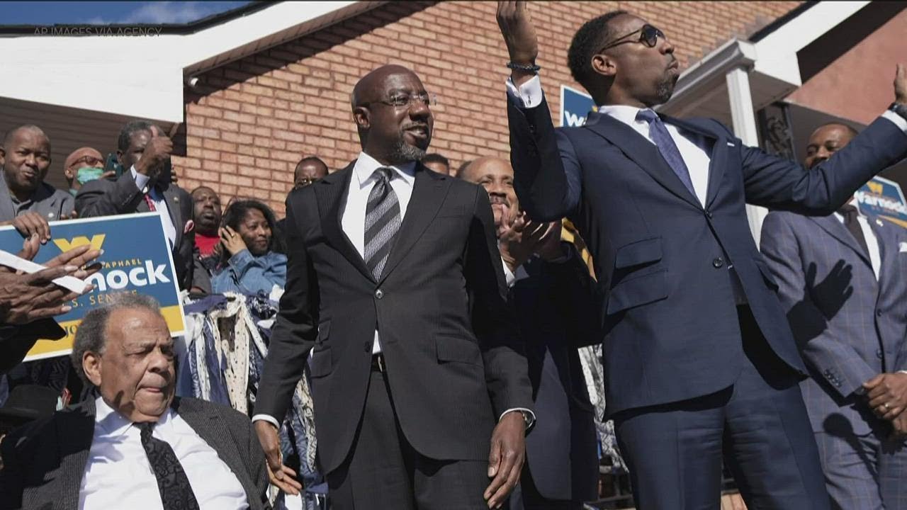 Sen. Raphael Warnock casts vote for Senate runoff election