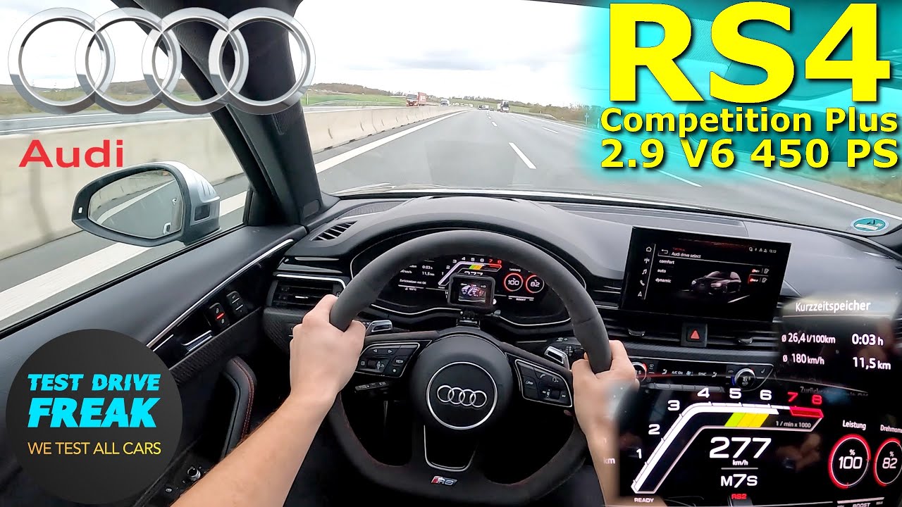 2023 Audi RS4 Avant Competition Plus 450 PS TOP SPEED GERMAN AUTOBAHN DRIVE POV