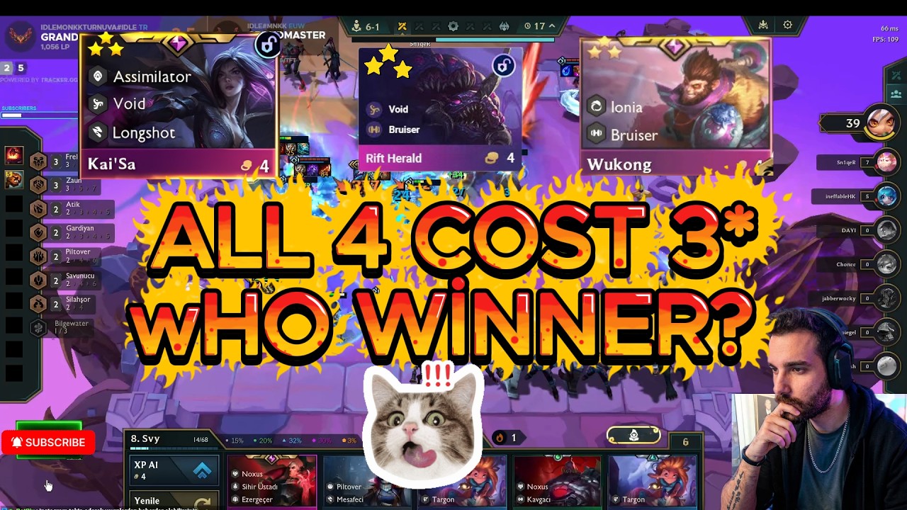 Tüm 4 Cost 3*'LAR TEK MAÇ OYUNA GİRMEDEN 1.OLACAM DEDİM SÖZÜMÜ TUTARIM. 1000 PUAN EASY| SET 16 TFT