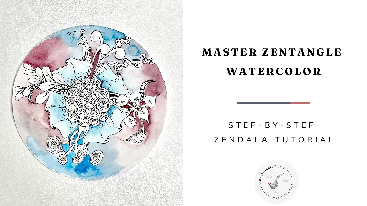 ZENTANGLE WATERCOLOR #mandala #art #relaxingart
