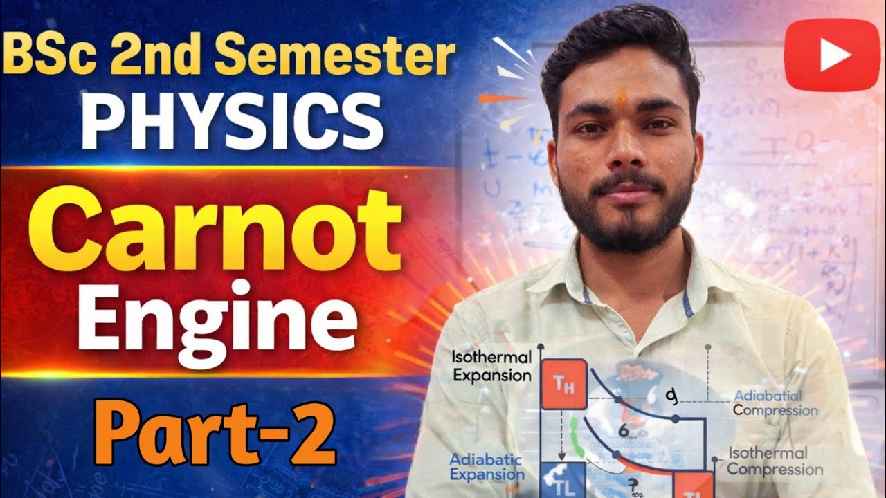 Unit–1| Carnot Engine Efficiency | BSc 2nd Sem Physics | Derivation | हिंदी + EnglishPhysics | 