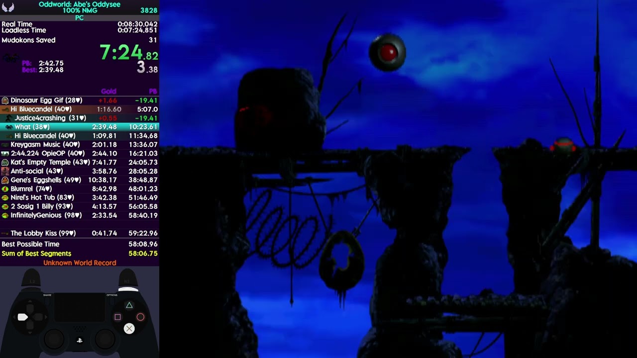 Abe's Oddysee 100% NMG Speedrun in 58:47.718 [WORLD RECORD]