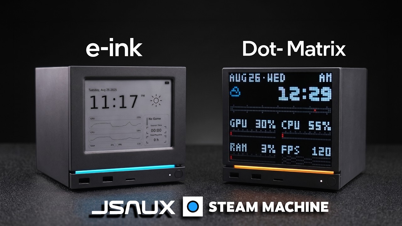 Я установил экран на свой Steam Machine! (JSAUX E-Ink и Pixel Matrix)