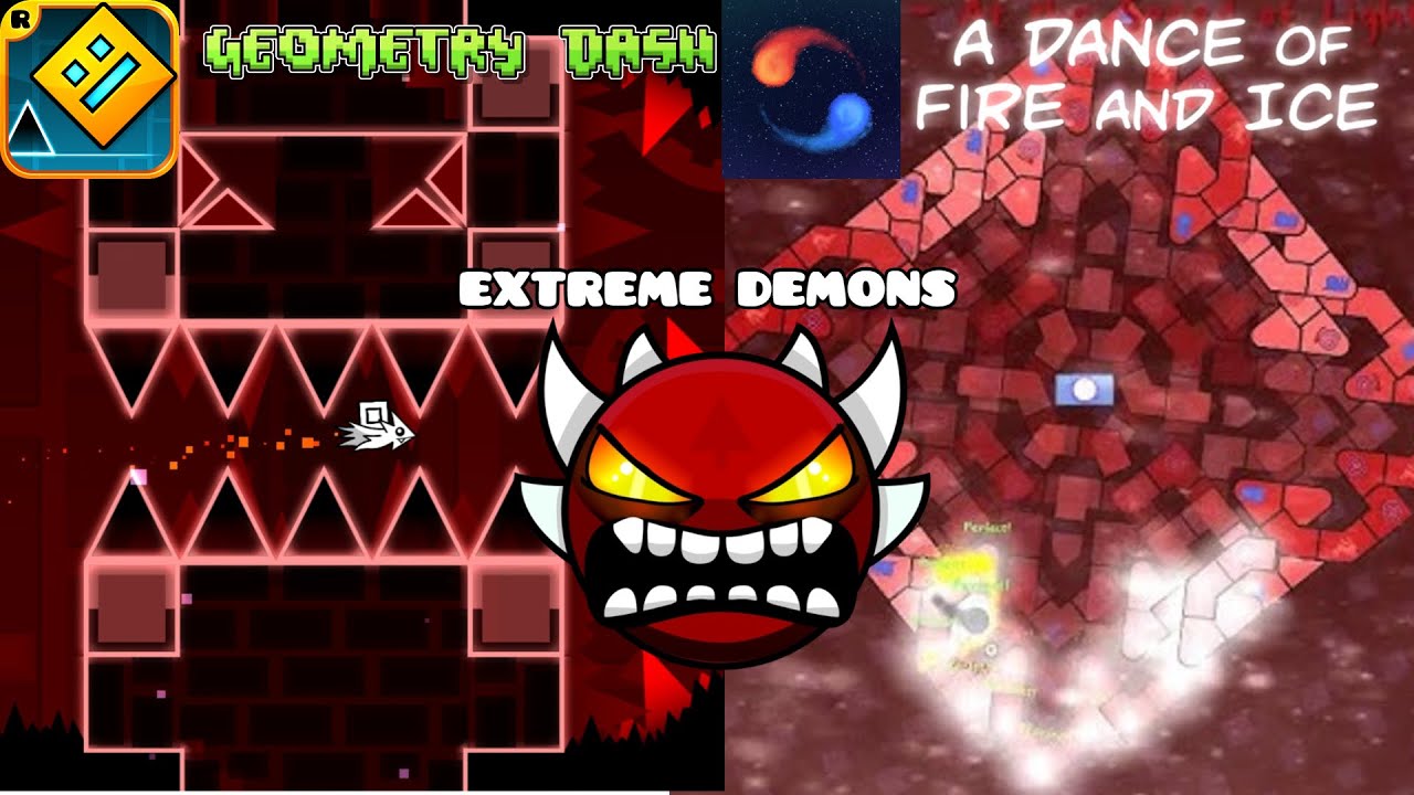 Geometry Dash vs ADOFAI Extreme Demons!