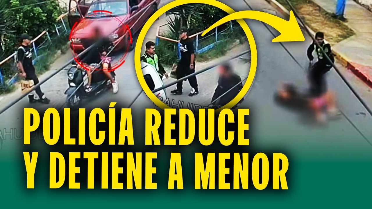 Policía reduce a menor que amenazaba con arma en la calle: Intentó responder con disparos a agente
