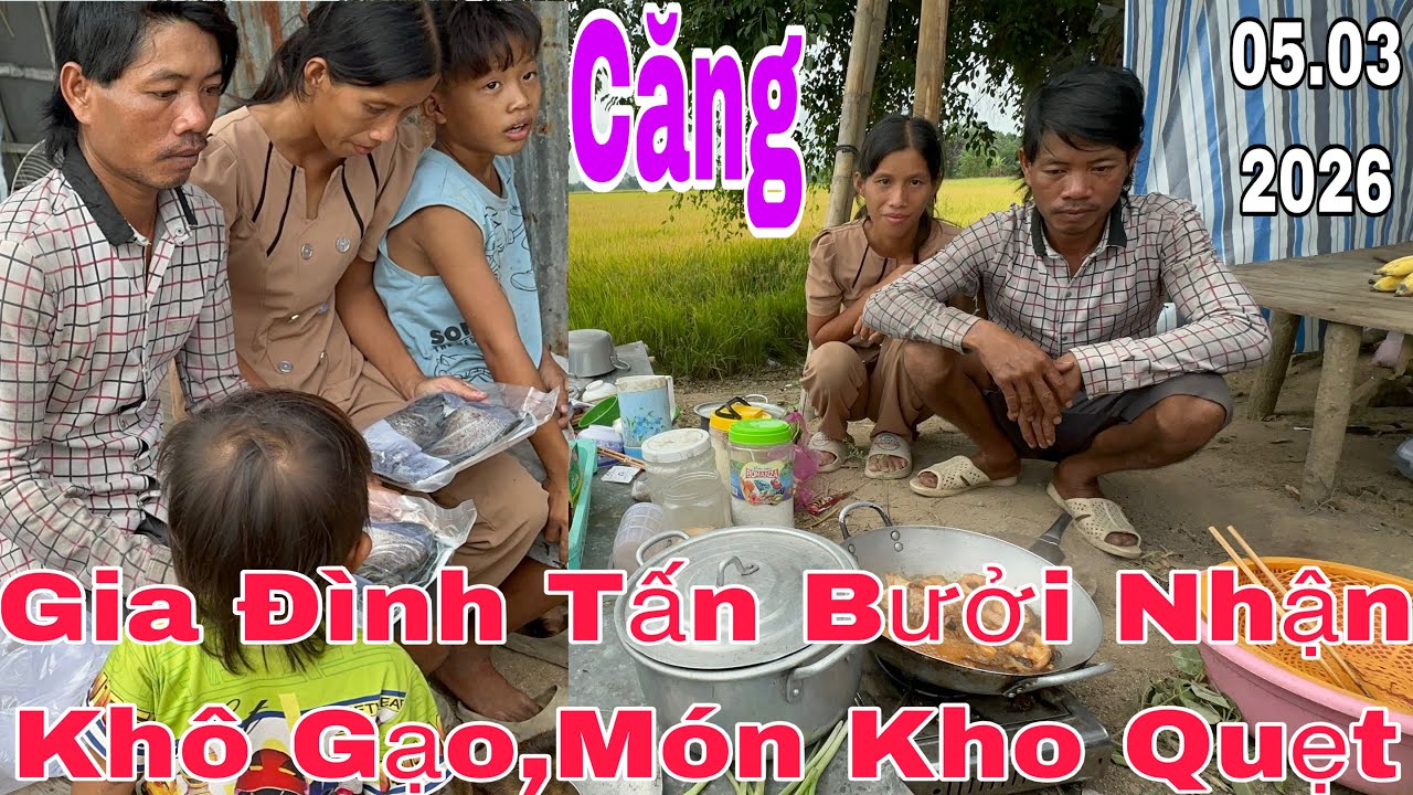 Gia Đình Tấn Bưởi Nhận Gạo Làm Cá Kho Quẹt #thinhhanh #yeucuocsong #giadinh #phimhay 