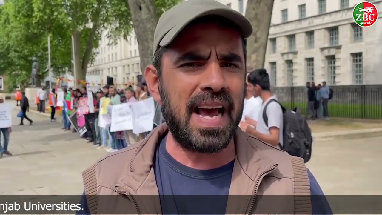 BNM UK zone held a protest demonstration in front of the British Prime Minister's Residence .