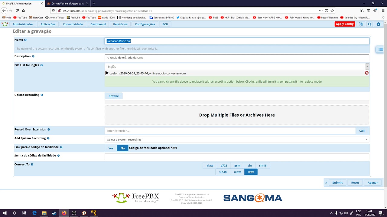 Instala&ccedil;&atilde;o do Asterisk em uma vmware, configura&ccedil;&atilde;o de ramais e URA
