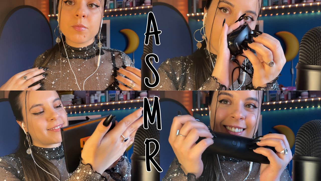 Relájate durante UNA HORA con este ASMR Tapping/Scratching con Visual y Mouth Sounds ♡