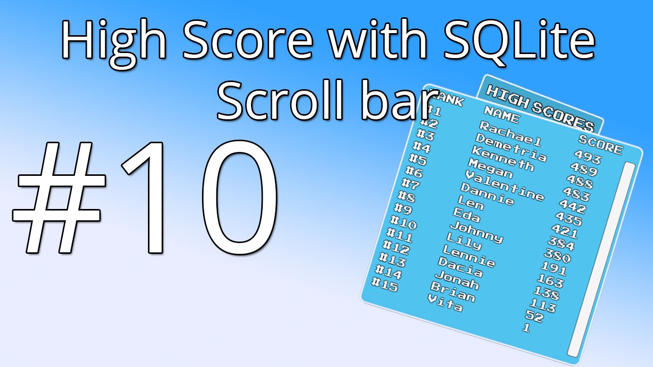 10. Unity tutorial: High score with SQLite - Scroll bar