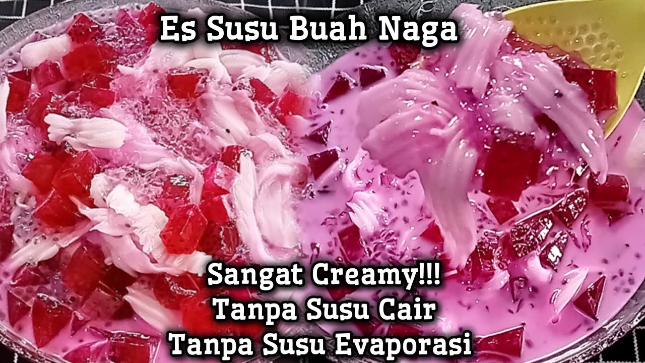 Es Susu Buah Naga Creamy Tanpa Susu Evaporasi | Minuman Segar untuk Buka Puasa