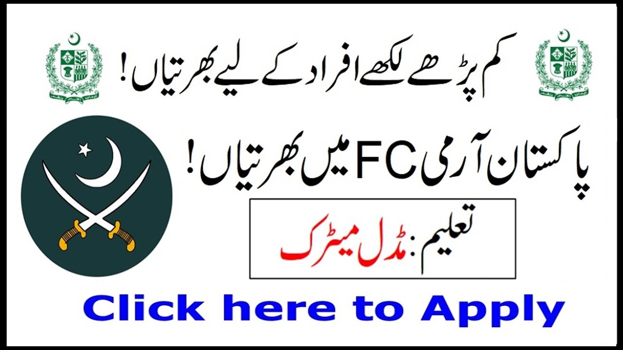 How to Apply in Pakistan Army FC Jobs 2020
