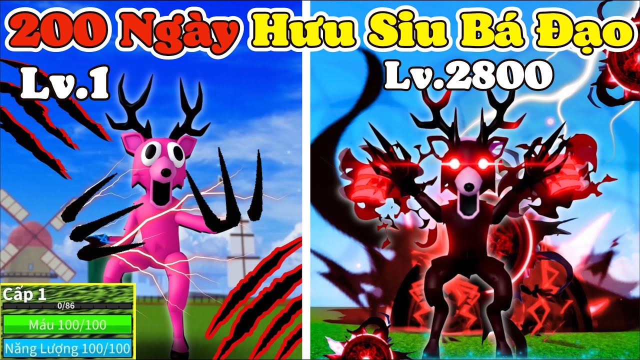 [BloxFruit] 200 Ngày Thức Tỉnh Sức Mạnh HƯU CÔ ĐỘC Siu Bá Từ Lv1