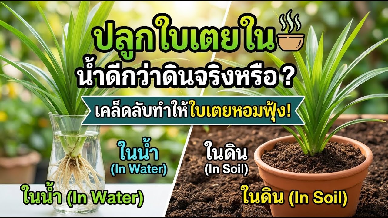 ปลูกเตยหอมในน้ำหรือดินแบบไหนหอมสุด? เคล็ดลับเพิ่มกลิ่นให้พรรณไม้
