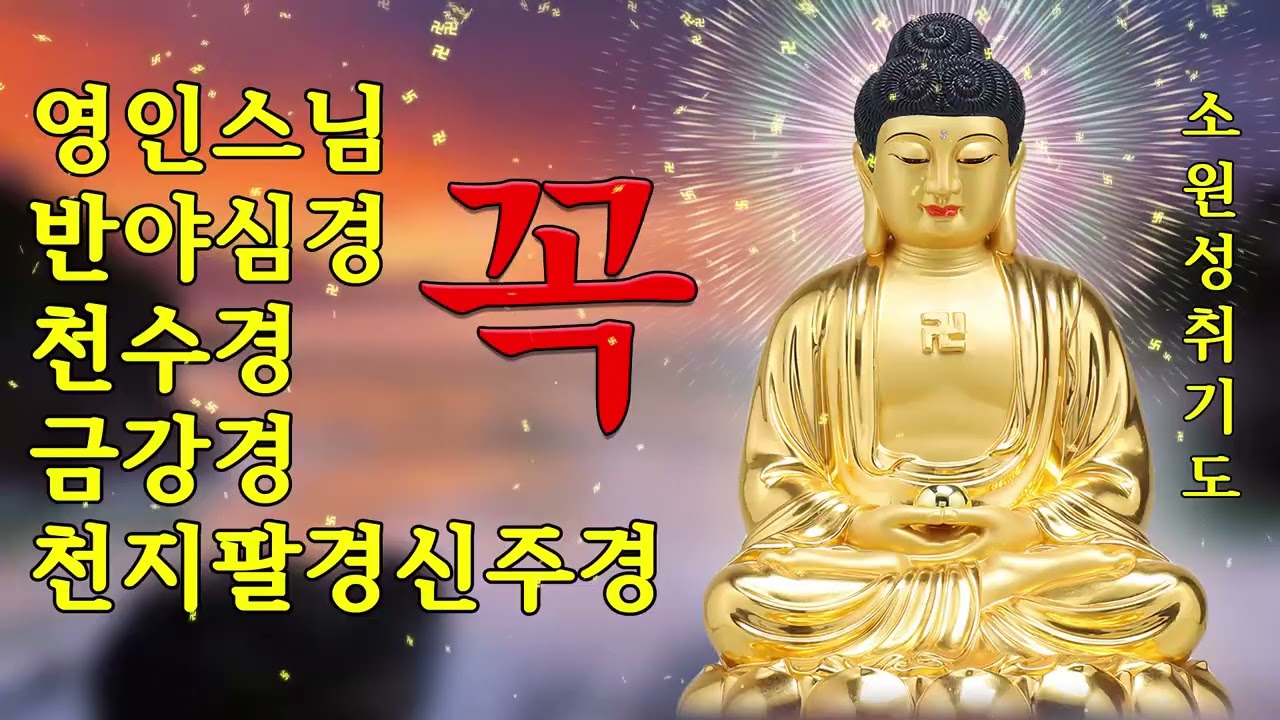 하루 한 번 꼭 들어라 🙏 건강과 재물, 행운을 부르는 반야심경 천수경 독송 - 영인스님