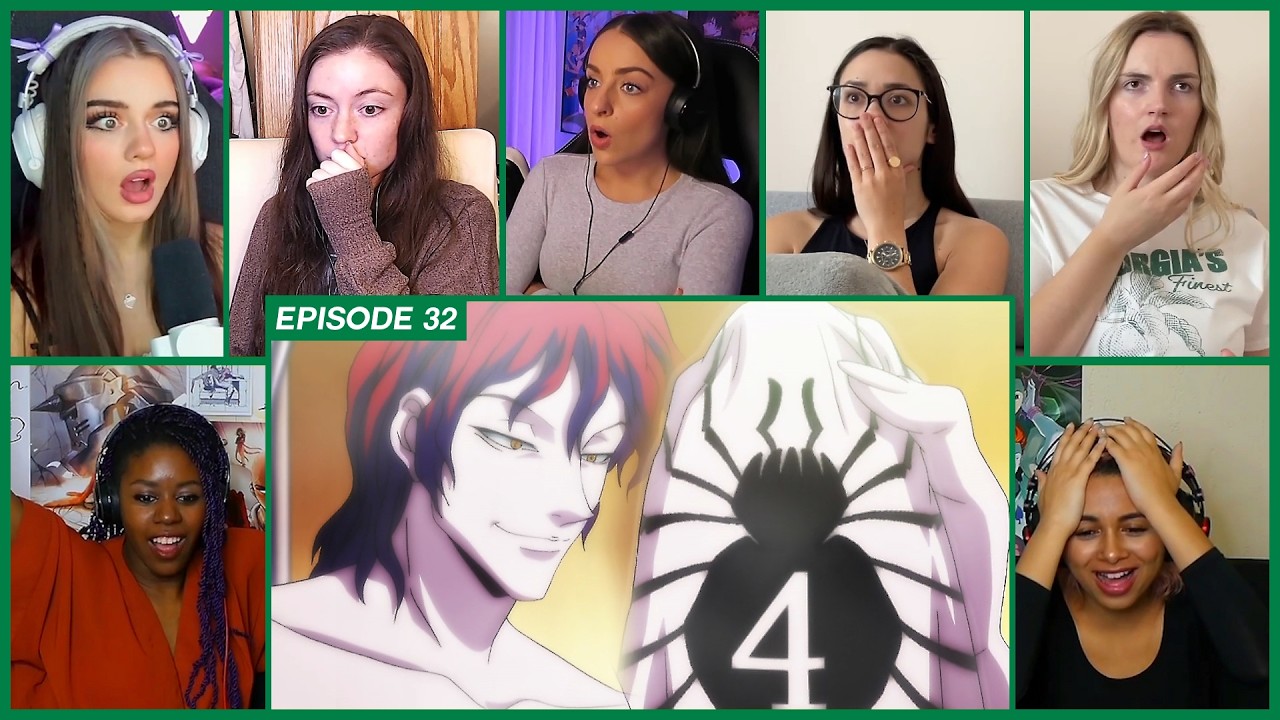 [GIRLS REACT] Hisoka is a Phantom Troupe Member | HxH Ep 32 Girl Reaction Mashup