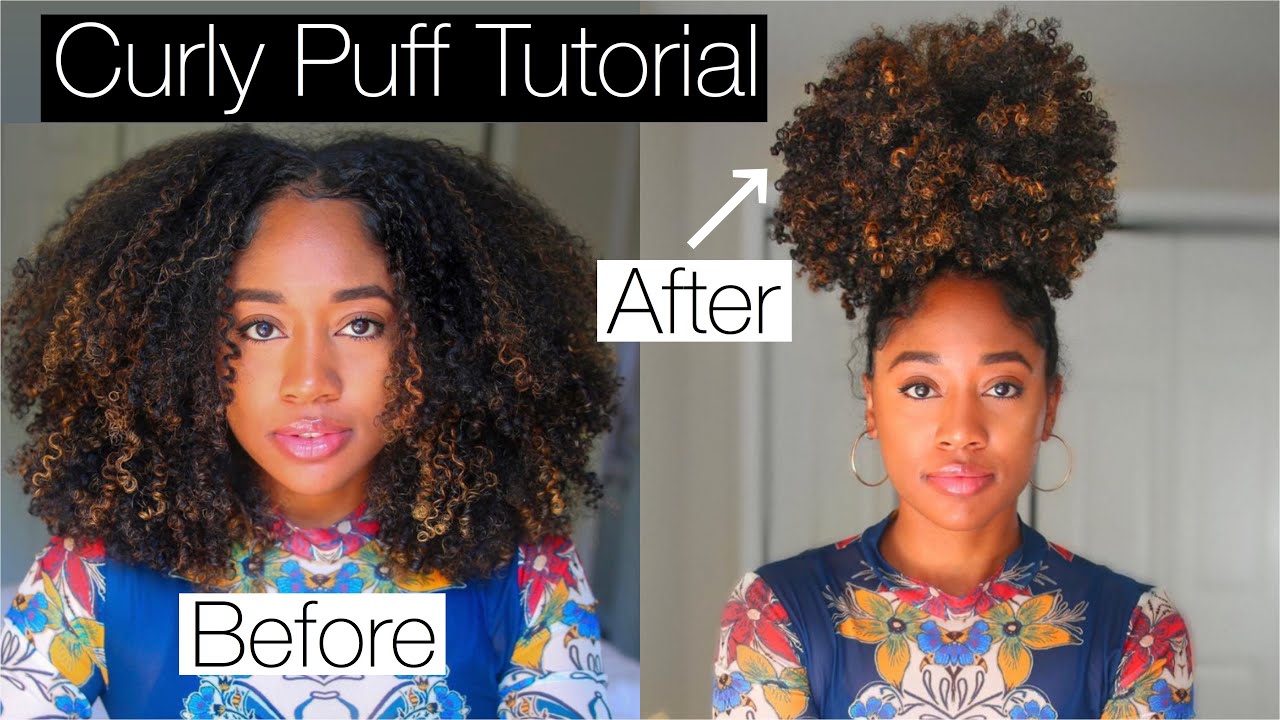 EASY Curly Puff tutorial🌀| Hairstyles for natural hair!