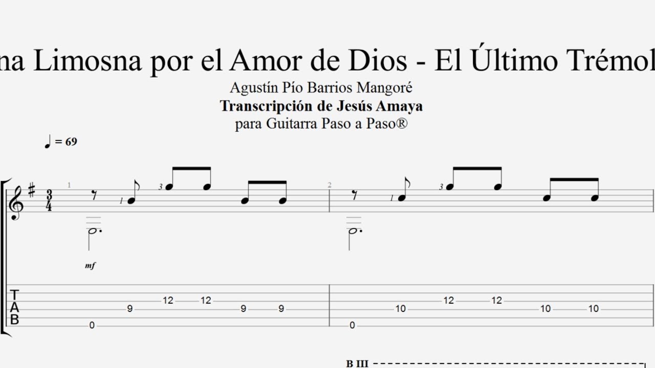Una Limosna por el Amor de Dios El Último Trémolo TAB Barrios...
