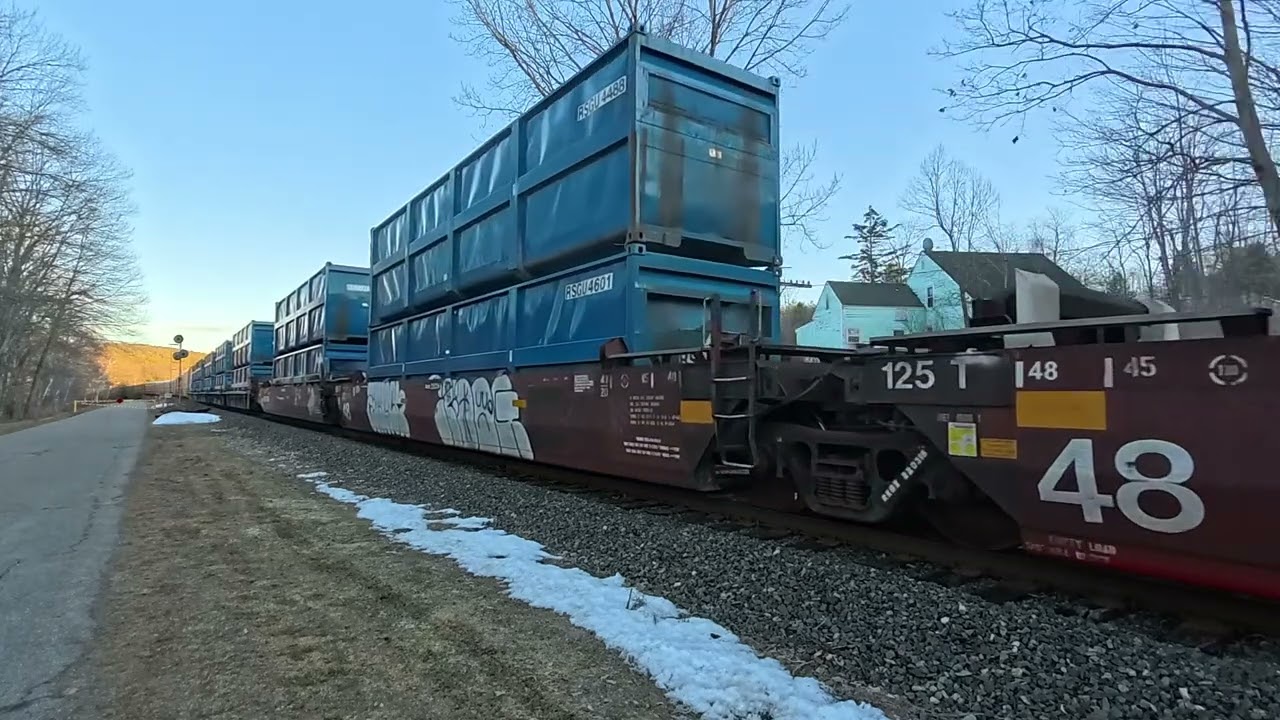 Norfolk Southern train going slow through royalston Massachusetts 3/18/26
