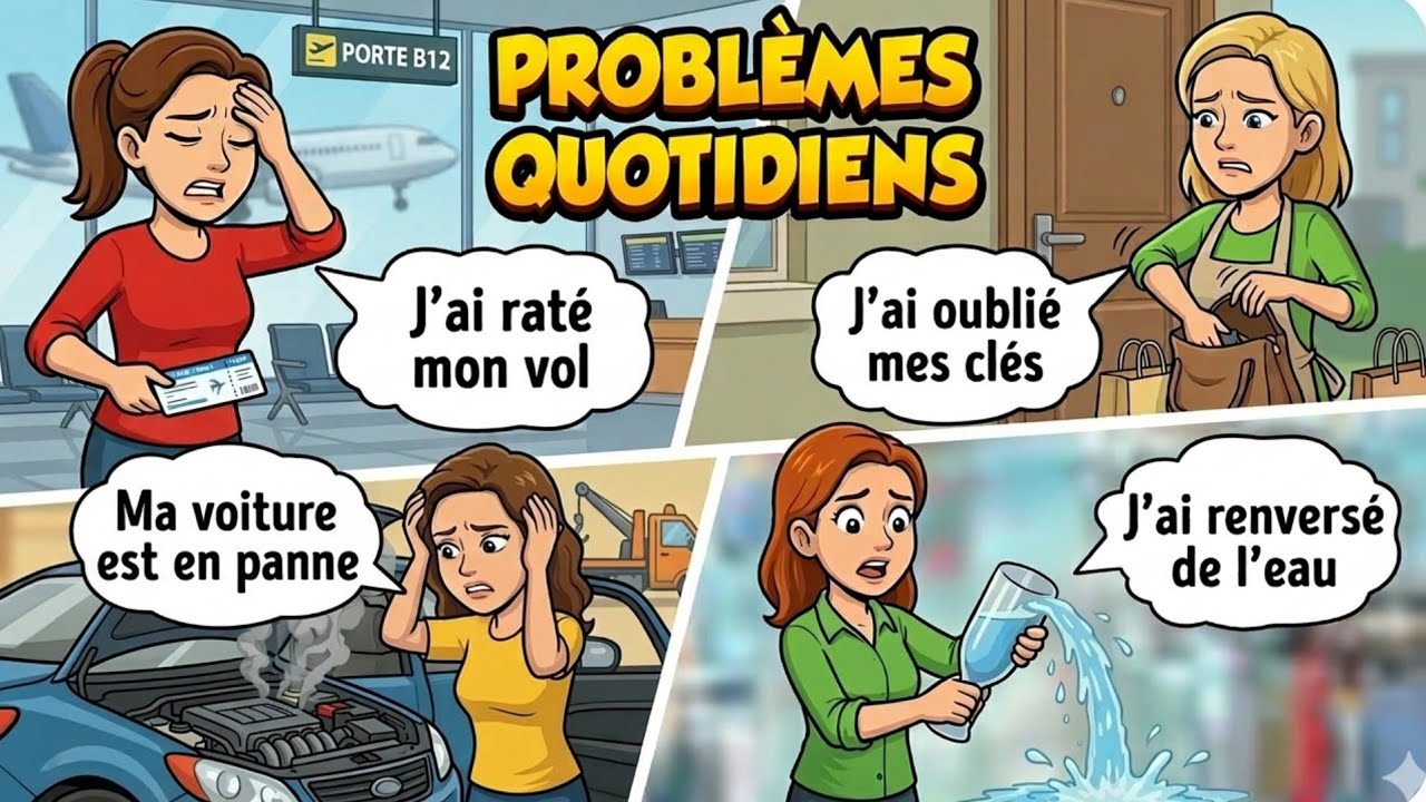 30 problèmes de la vie quotidienne en français | Niveau A1-A2