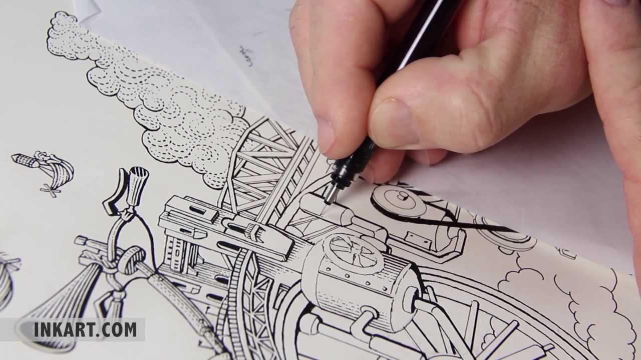Scratchboard Illustration for a Steamworks Beer Label, Saison Beer