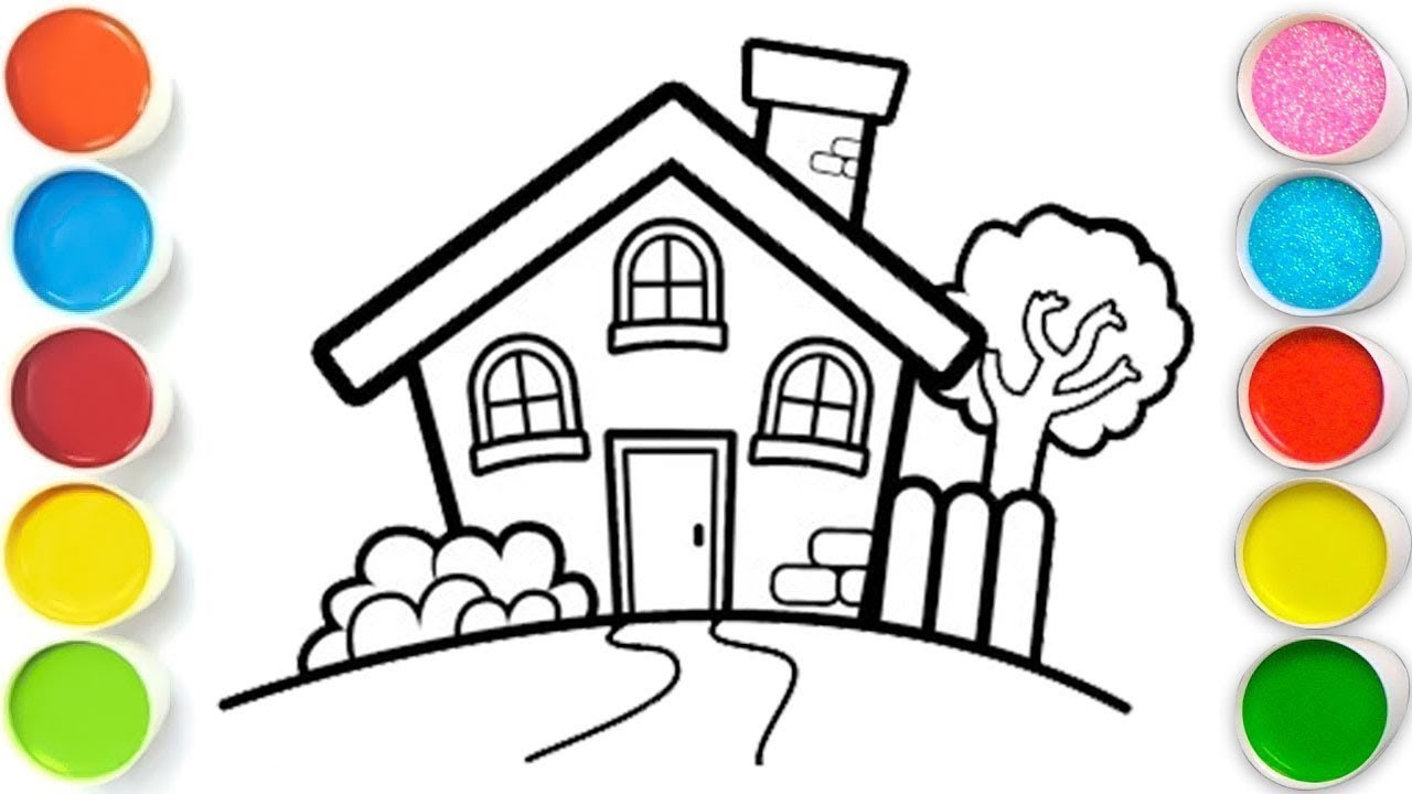 How To Draw Home 🏡 Drawing Painting Coloring For kids And Toddlers Easy Kids Arts 