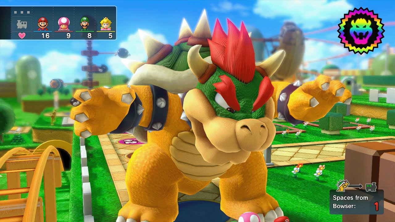 Mario Party 10 - Mario vs Toadette vs Luigi vs Peach vs Bowser - Mushroom Park