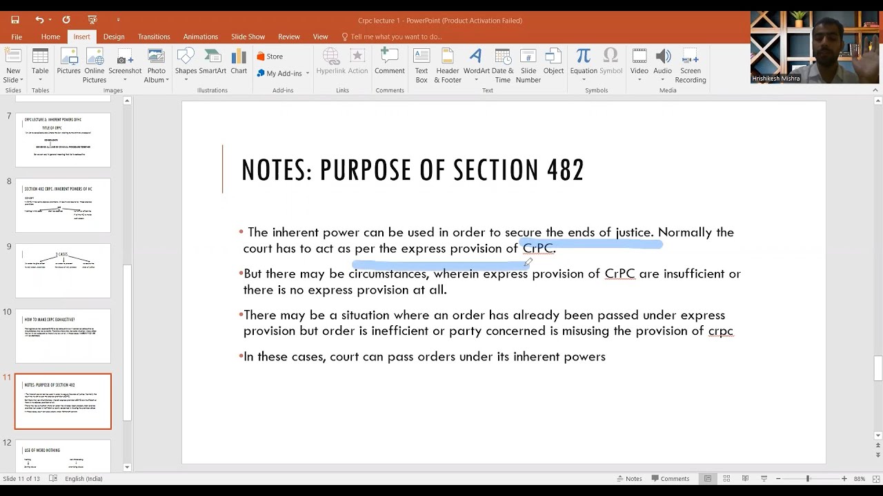 CrPC 3: Inherent powers (s. 482 crpc) topic continued