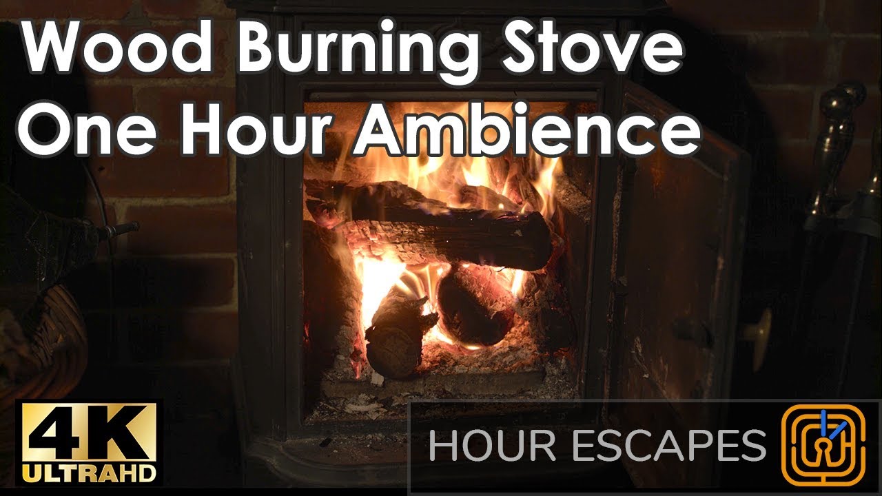 4K Wood Burning Stove - One Hour Ambient Sound and Video