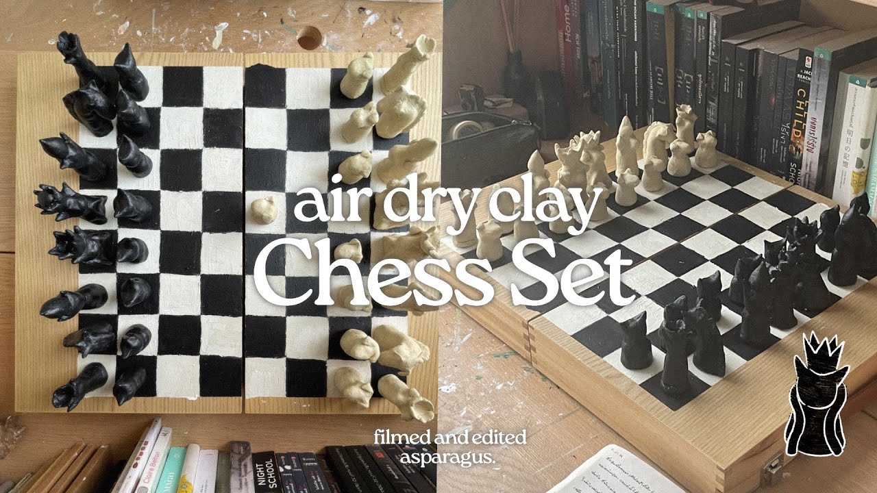 art | DIY Chess set ♟️from air dry clay