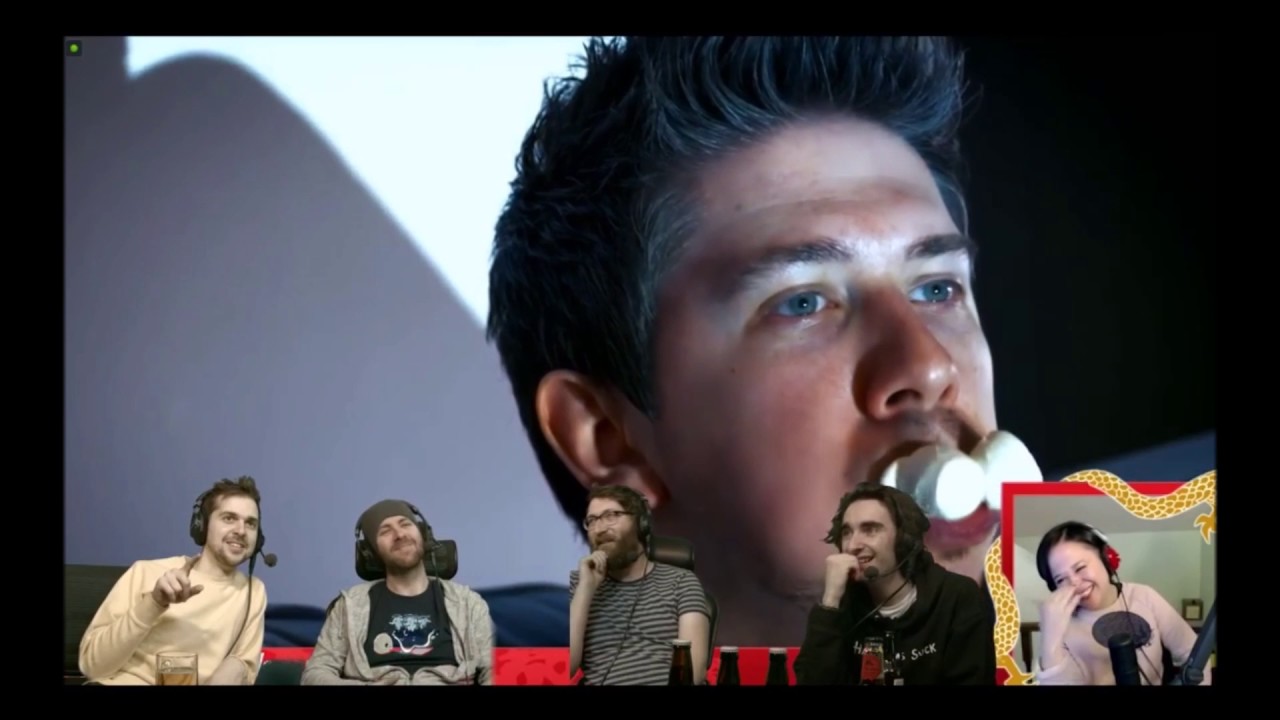 Yogscast Льюис, Сджин, Том и Барри наблюдают за Кимом, наблюдающим за доставкой и получением