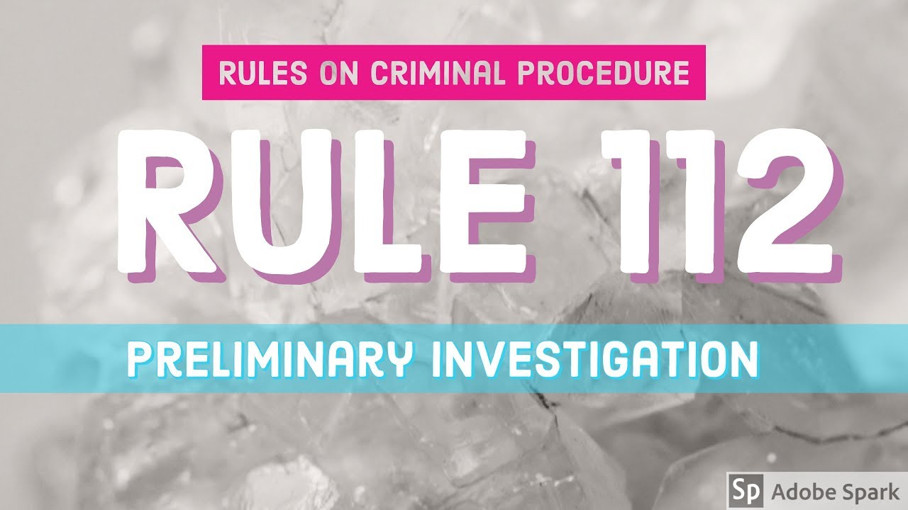 Rule 112; Preliminary Investigation; CRIMINAL PROCEDURE [AUDIO CODAL]