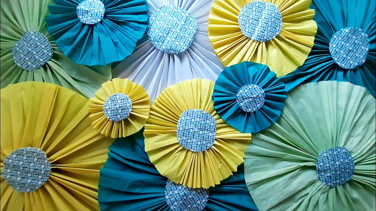 Easy fast Party decor+selfie point idea+wall decoration+paper craft+crepe paper art+DIY decor idea