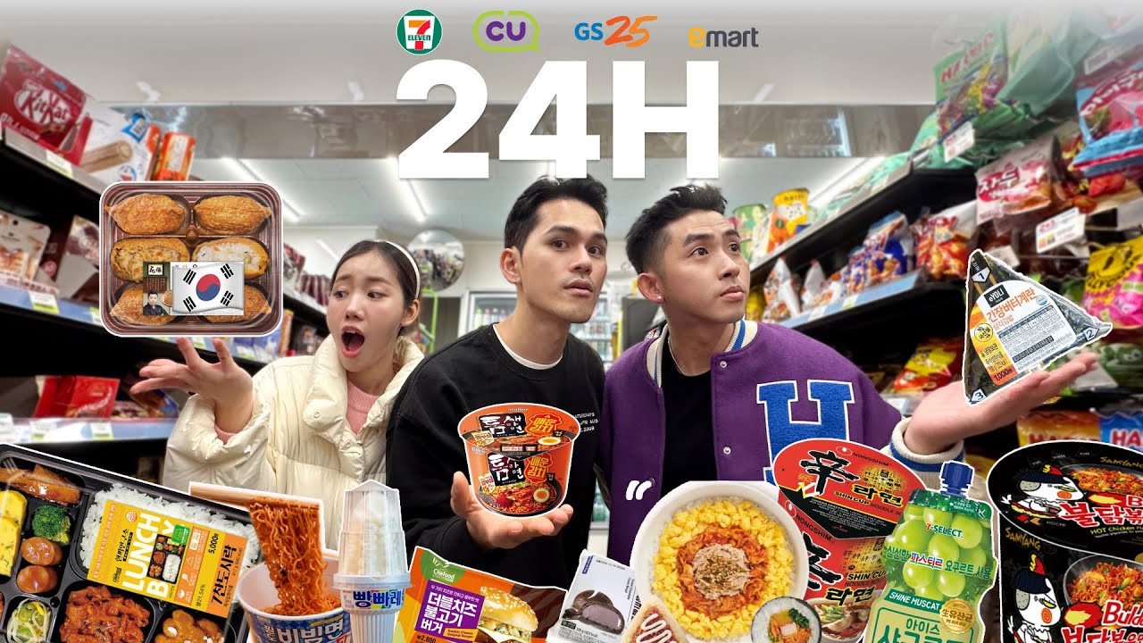24h Quét Sạch Đồ Ăn Cửa Hàng Tiện Lợi ở Seoul (ft 