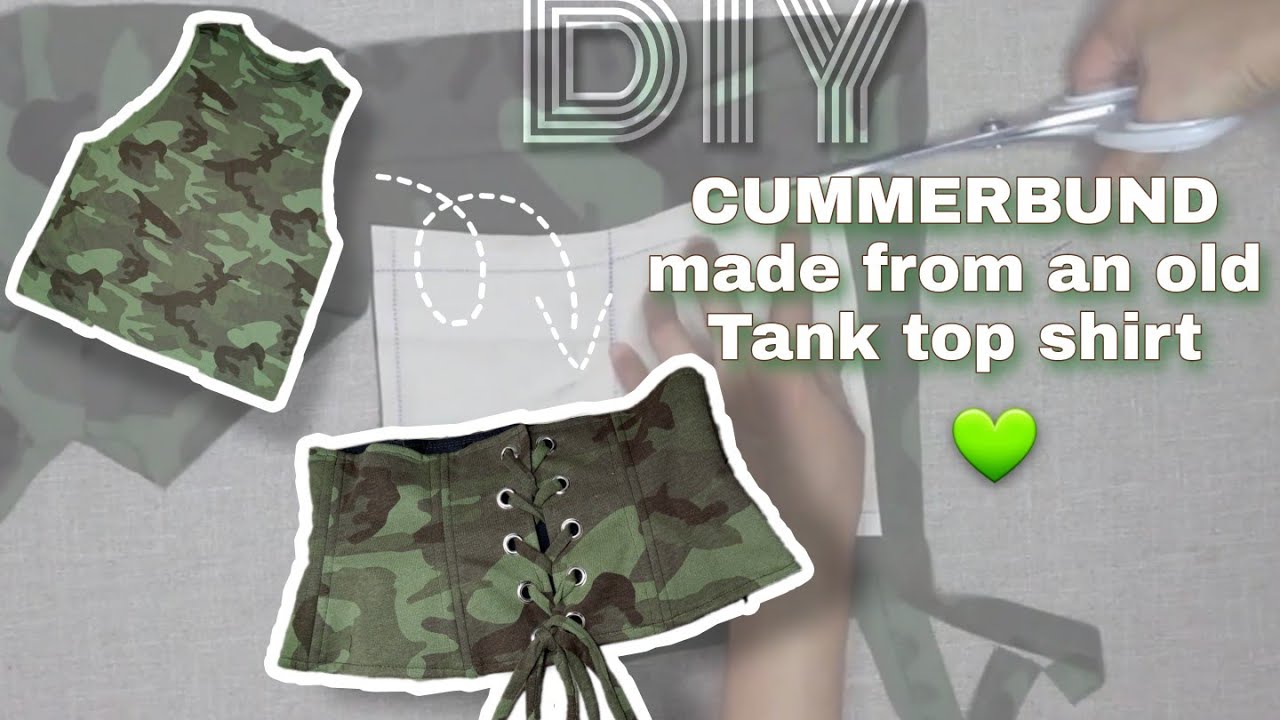 RECYCLING AN OLD TANK TOP INTO A CUMMERBUND (DIY) | Grace Creation