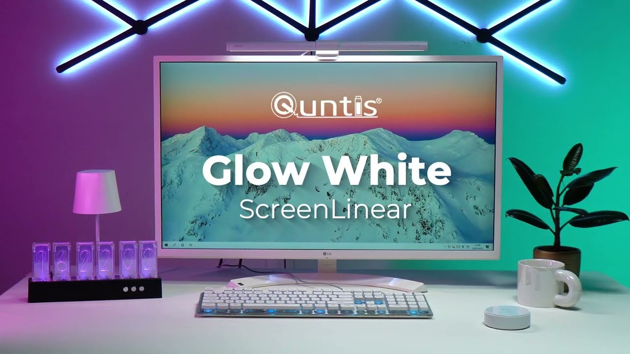 Transform Your Desk with the Quntis White Monitor Light Bar | Remote Control & Backlight