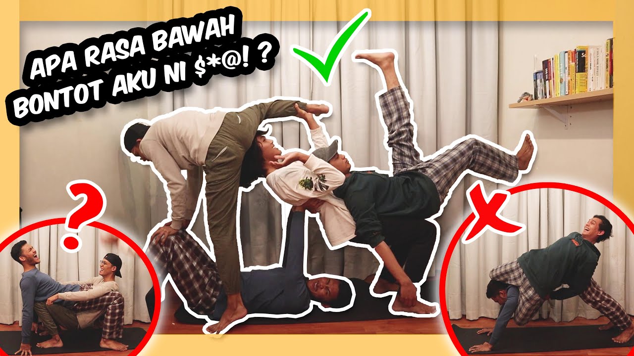 TELOQ KAT TENGKUK???🥴 BROTHERS YOGA CHALLENGE !!! w/ Muhsin Yusni and Bros *FIRST TIMER DISASTER !!*