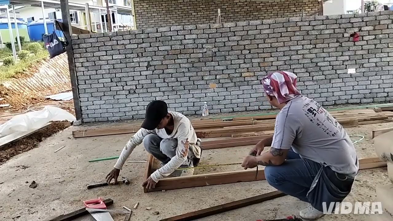Susun bata & pemasangan frem pintu#