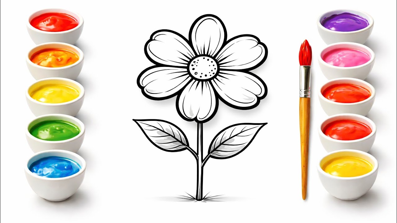 Flower Drawing 🌼 🌸🌻| How to Draw a Flower Step by Step| Easy Drawing for kids and toddlers 🌹 💐 