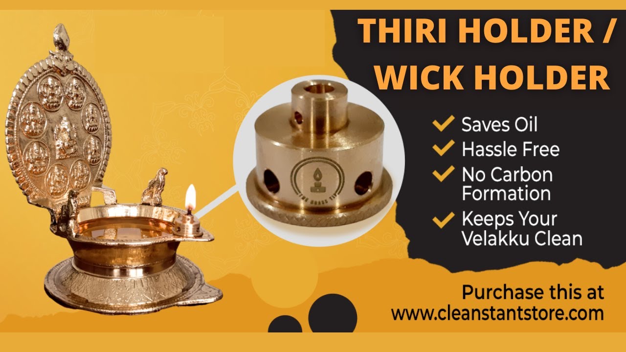 Thiri // Wick Holder (The Brass Tip)  for Indian Lamps 🪔 | #thiriholder #goldcoating #metalpolishing