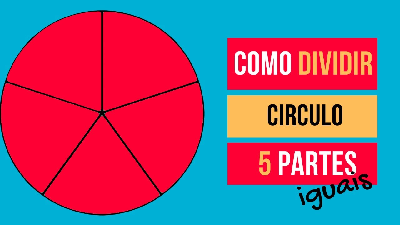 Como Dividir Um Círculo Em 5 Partes Iguais Passo a Passo Fácil | Tutorial Fácil de Geometria