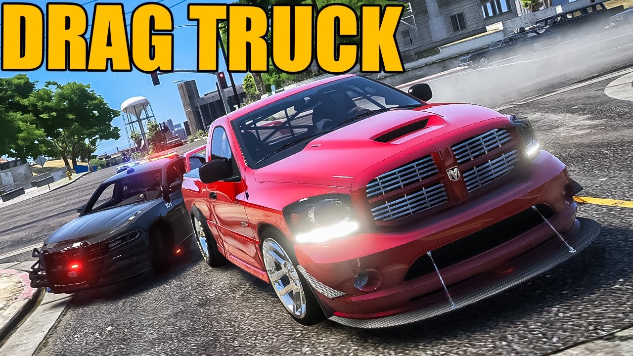 Drag Truck Destroys Cops - GTA 5 RP
