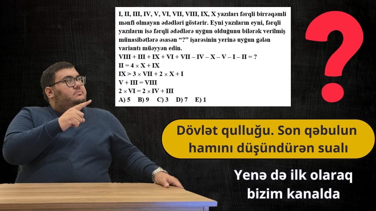 Vaxtaparan riyazi əməl sualının sadə izahı. Dövlət qulluğu BA/BB