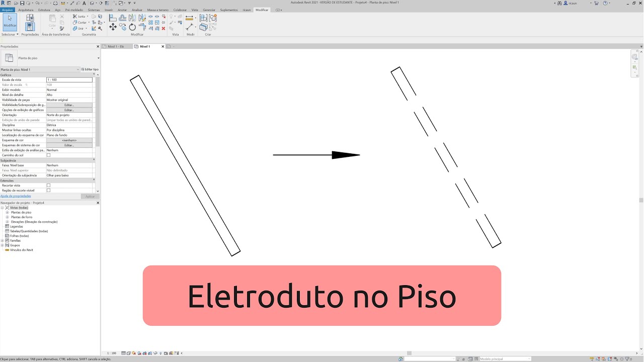 Eletroduto no Piso - Revit MEP